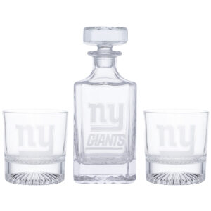 New York Giants Three-Piece Decanter & Rocks Glasses Set