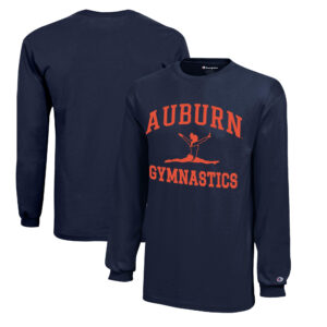 Youth Champion  Navy Auburn Tigers Icon Logo Long Sleeve Gymnastics T-Shirt