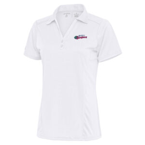 Women's Antigua White Gwinnett Stripers Tribute Polo
