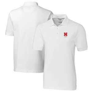Men's Cutter & Buck  White Nebraska Huskers Alumni Logo Advantage Tri-Blend Pique Polo