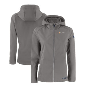 Women's Cutter & Buck  Pewter Tennessee Volunteers Alumni Evoke Eco Softshell Recycled Full-Zip Jacket