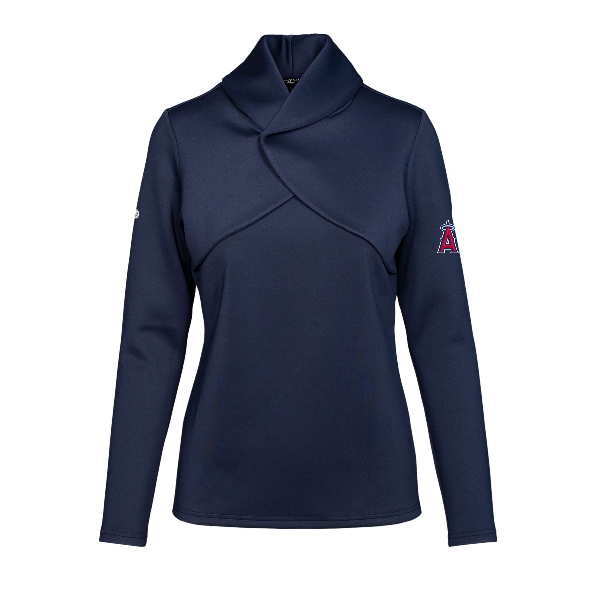 Women's Levelwear Navy Los Angeles Angels Juliet Insignia 2.0 Pullover Sweatshirt