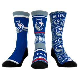 Unisex Rock Em Socks  Sacramento Kings 2023/24 City Edition Three-Pack Crew Socks Set