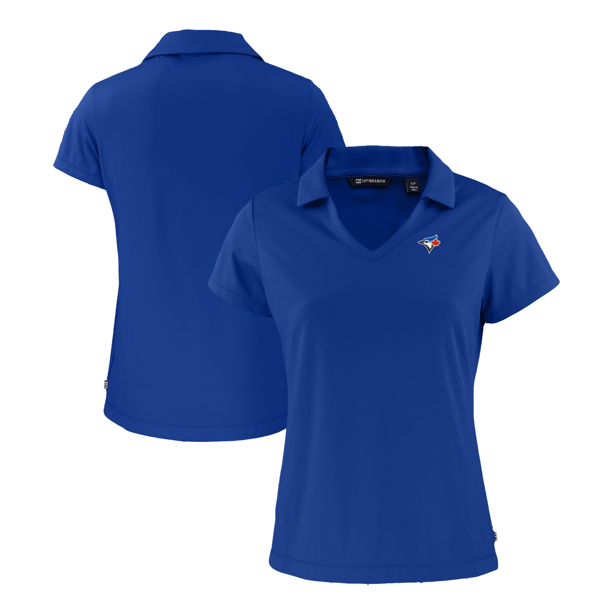 Women's Cutter & Buck Royal Toronto Blue Jays Daybreak Eco Recycled V-Neck Polo - Image 5