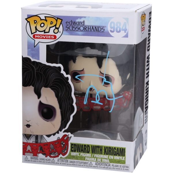 Johnny Depp Edward Scissorhands Autographed Edward with Kirigami #984 Funko Pop! Figurine - Signed in Light Blue Ink - BAS - Image 4
