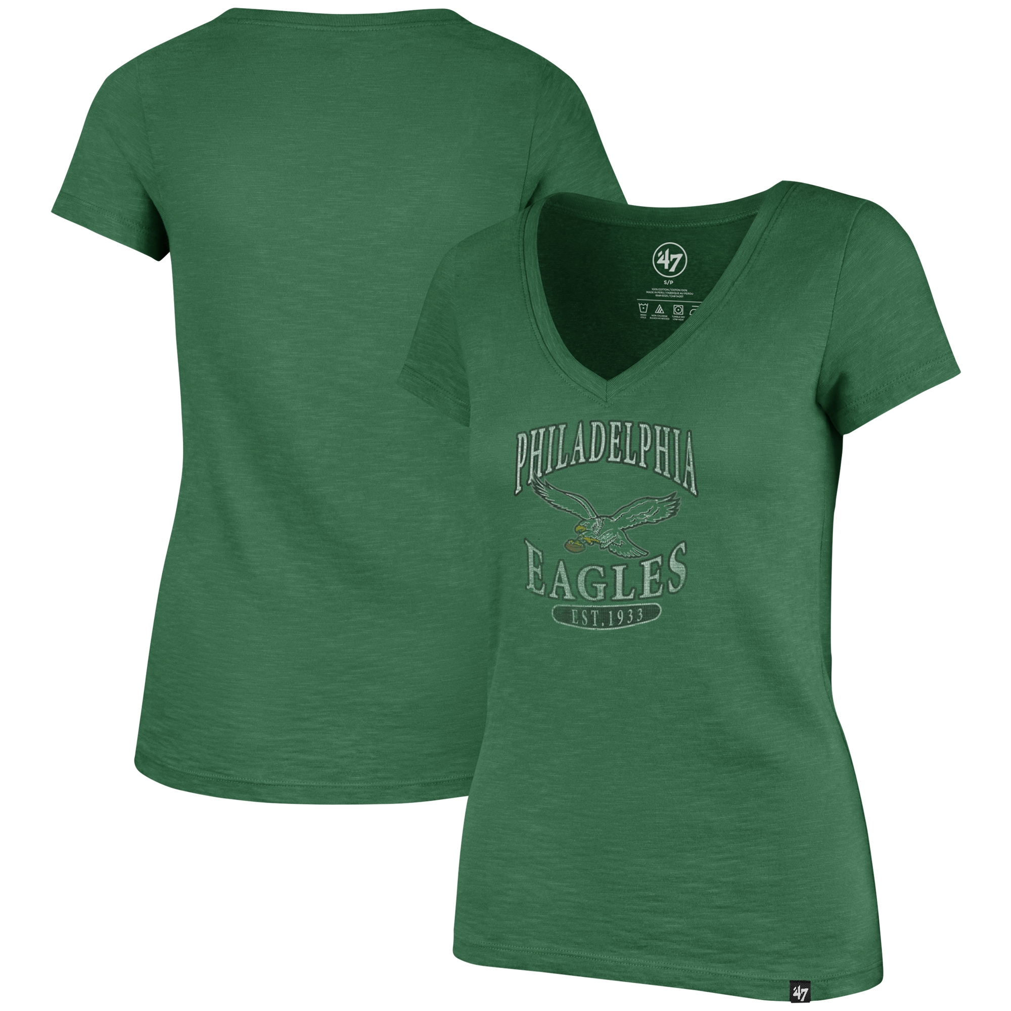 Women's '47 Kelly Green Philadelphia Eagles Scrum V-Neck T-Shirt