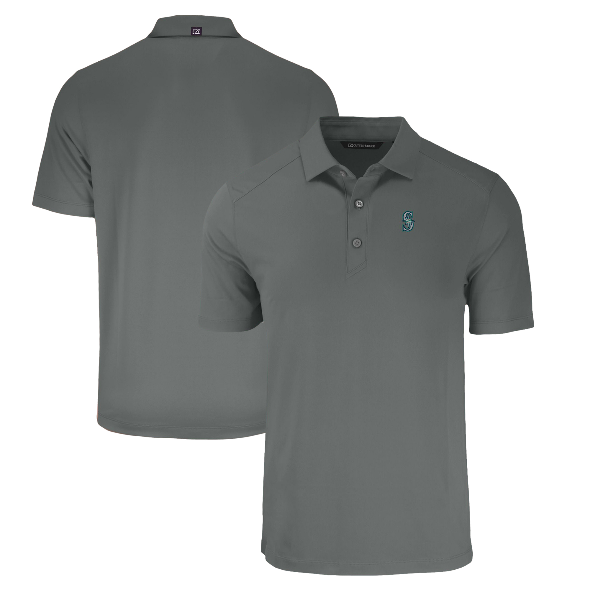 Men's Cutter & Buck Gray Seattle Mariners Forge Eco Stretch Recycled Polo