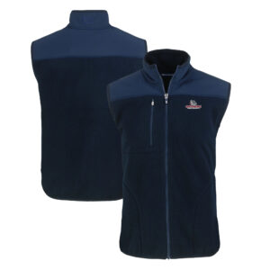 Men's Cutter & Buck  Navy Gonzaga Bulldogs Cascade Eco Sherpa Fleece Full-Zip Vest