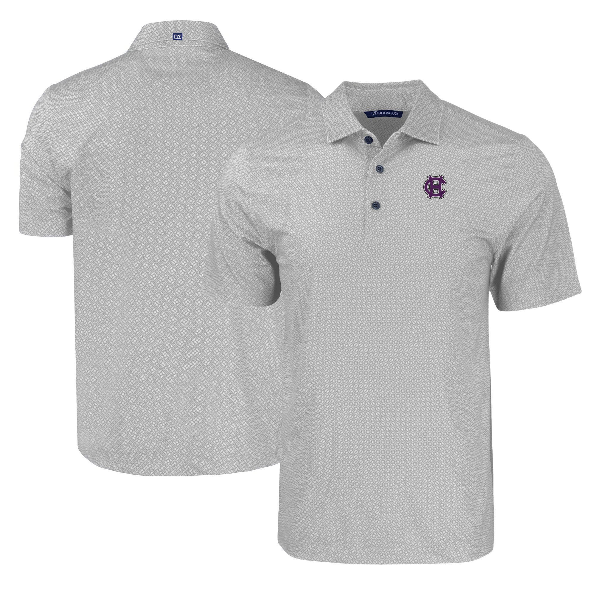 Men's Cutter & Buck Gray Holy Cross Crusaders Pike Eco Tonal Geo Print Stretch Recycled Polo - Image 5