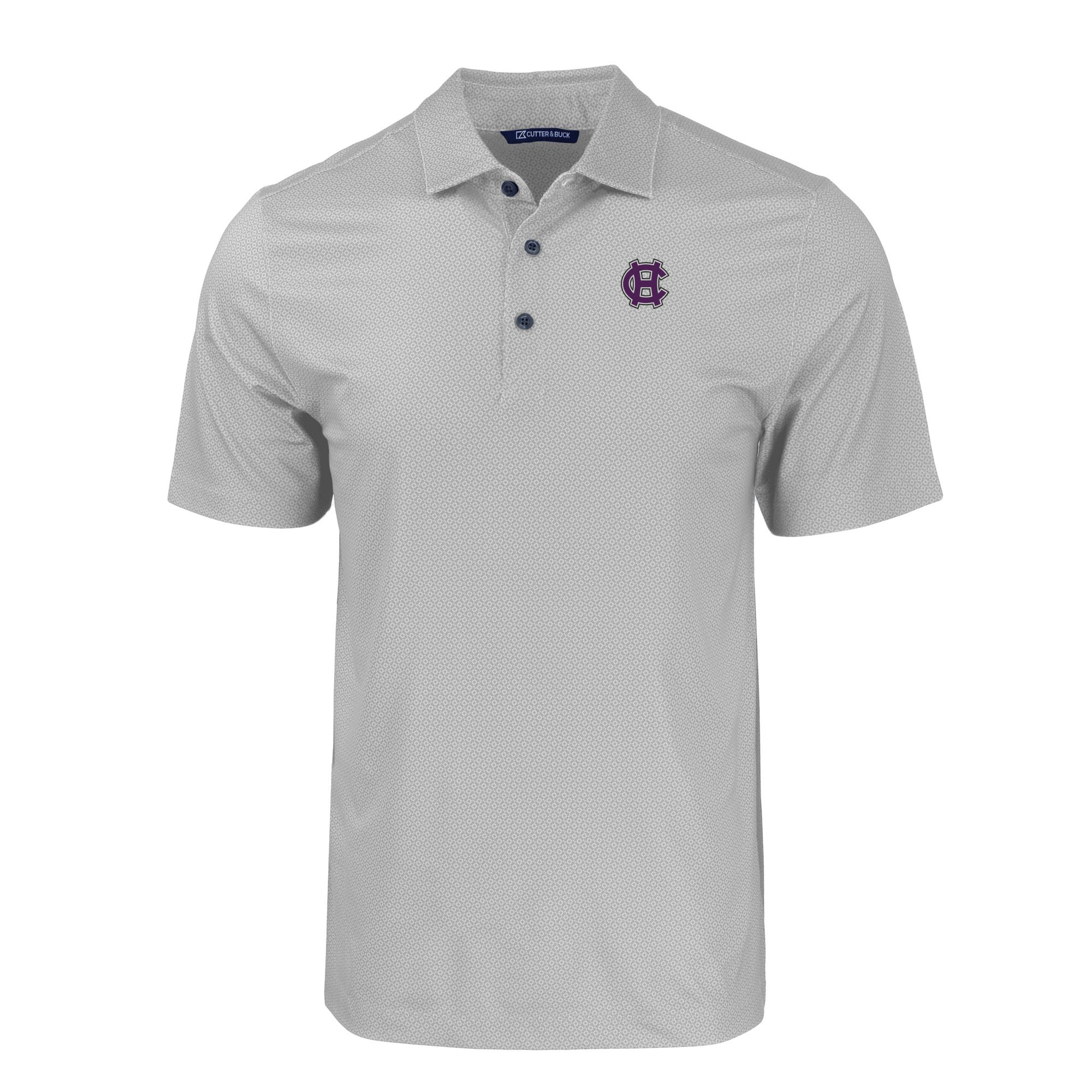 Men's Cutter & Buck Gray Holy Cross Crusaders Pike Eco Tonal Geo Print Stretch Recycled Polo - Image 6