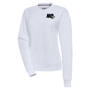 Women's Antigua  White New Orleans Saints Victory Pullover Sweatshirt