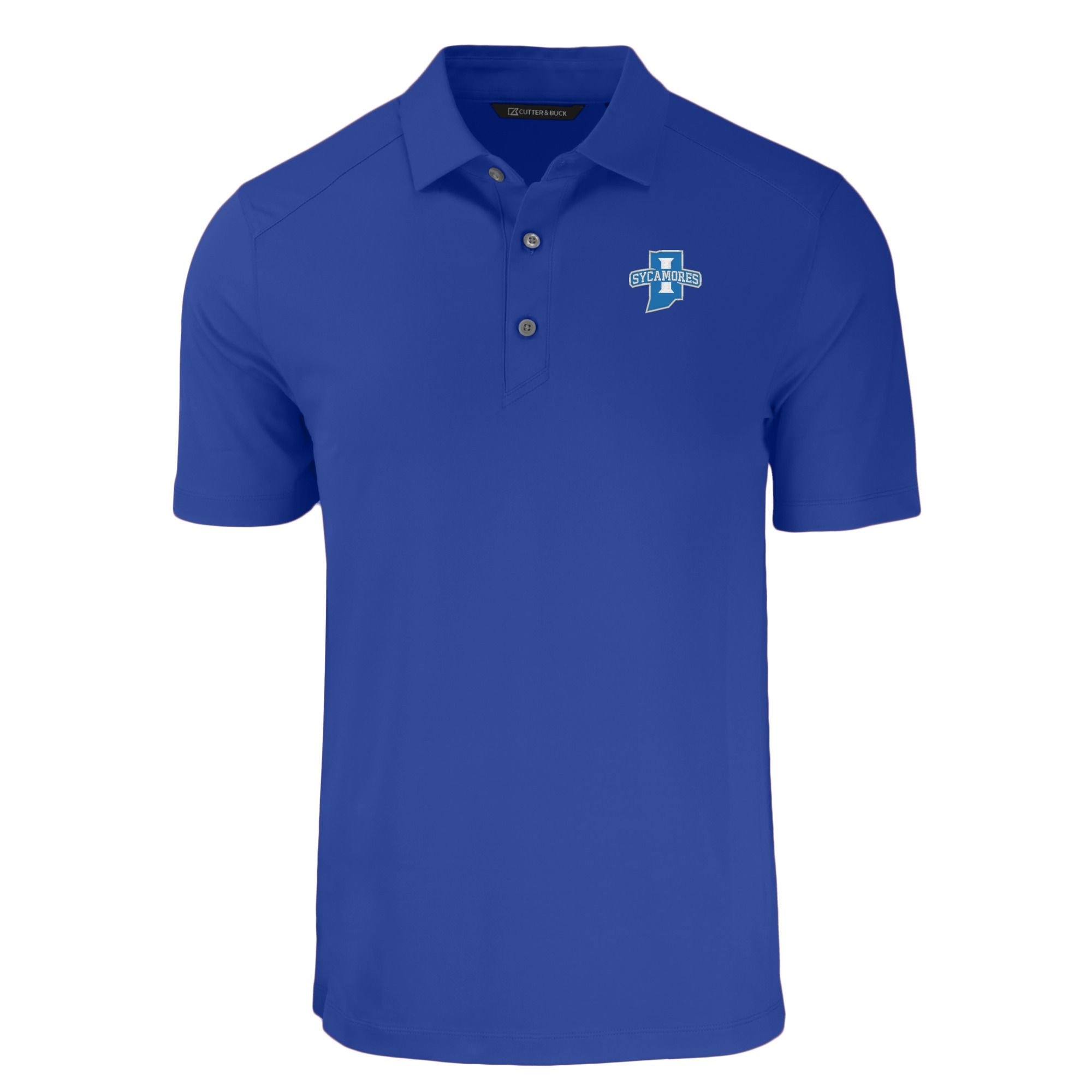 Men's Cutter & Buck Royal Indiana State Sycamores Big & Tall Forge Eco Stretch Recycled Polo - Image 3