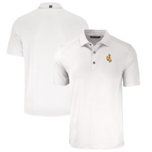 Men's Cutter & Buck White Wyoming Cowboys Big & Tall Forge Eco Stretch Recycled Polo
