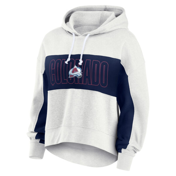 Women's Fanatics Heather Gray Colorado Avalanche Fleece Up For It Pullover Hoodie - Image 6