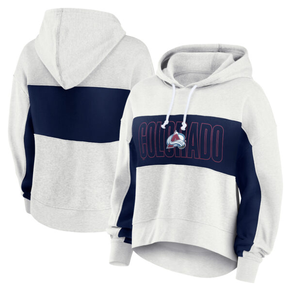 Women's Fanatics Heather Gray Colorado Avalanche Fleece Up For It Pullover Hoodie