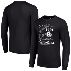 Men's Starter  Black Ottawa Senators Arch City Theme Graphic Long Sleeve T-Shirt