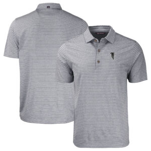 Men's Cutter & Buck  Heather Black Atlanta Falcons Throwback Forge Eco Heather Stripe Stretch Recycled Polo