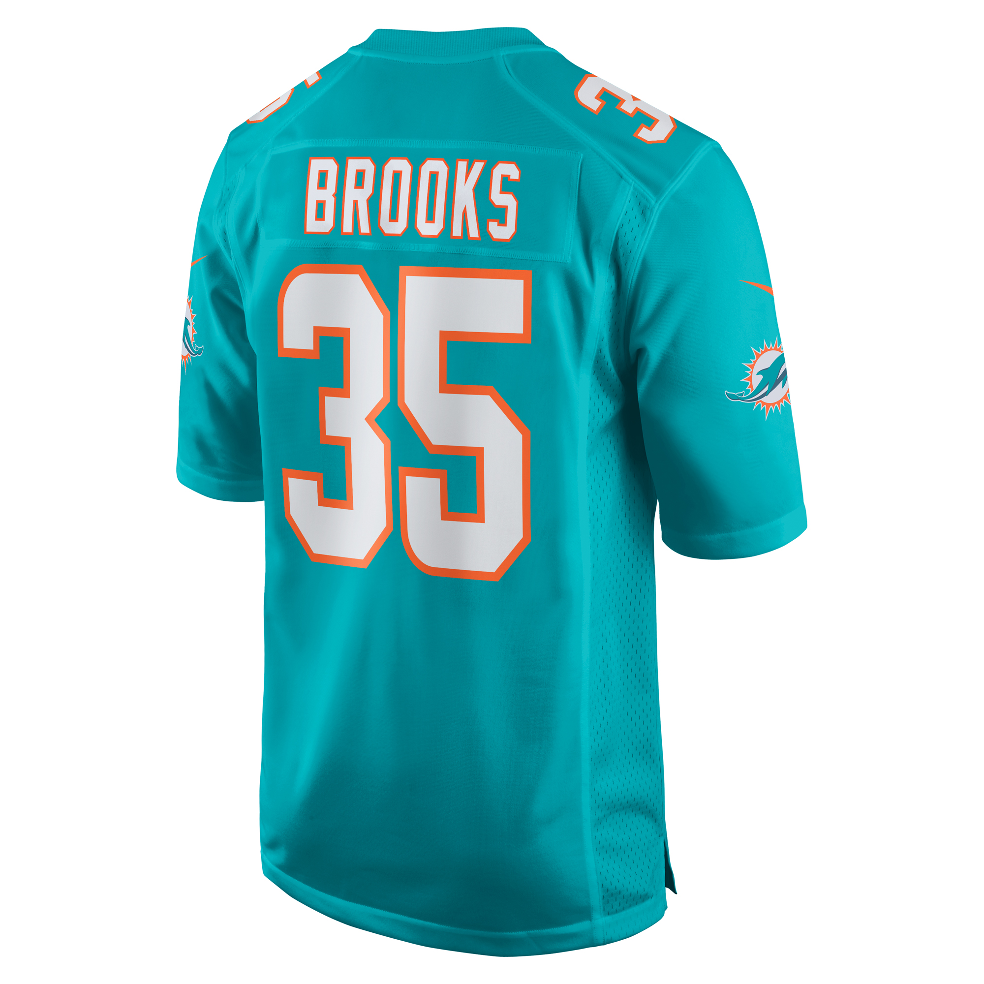 Men's Nike Christopher Brooks Aqua Miami Dolphins Team Game Jersey - Image 7