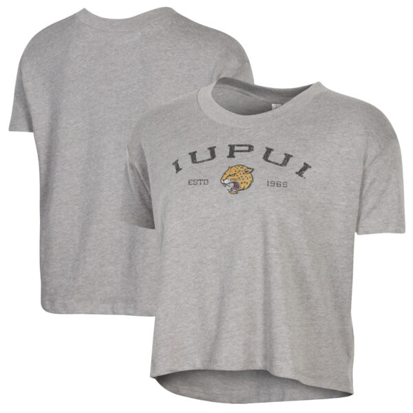 Women's Alternative Apparel  Gray IUPUI Jaguars Retro Jersey Headliner Cropped T-Shirt - Image 5