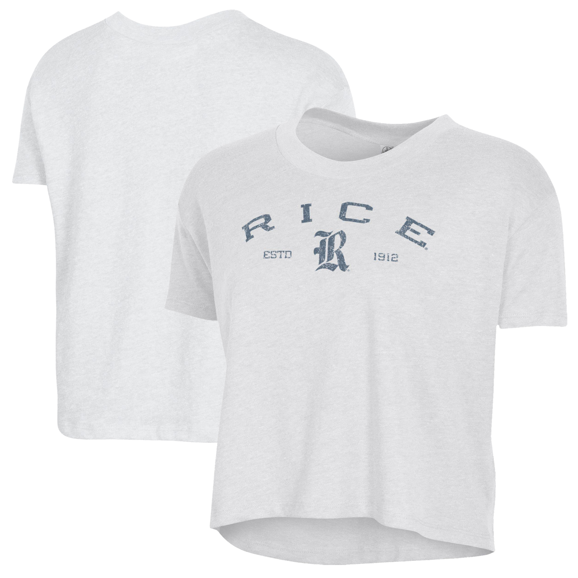 Women's Alternative Apparel White Rice Owls Retro Jersey Headliner Cropped T-Shirt