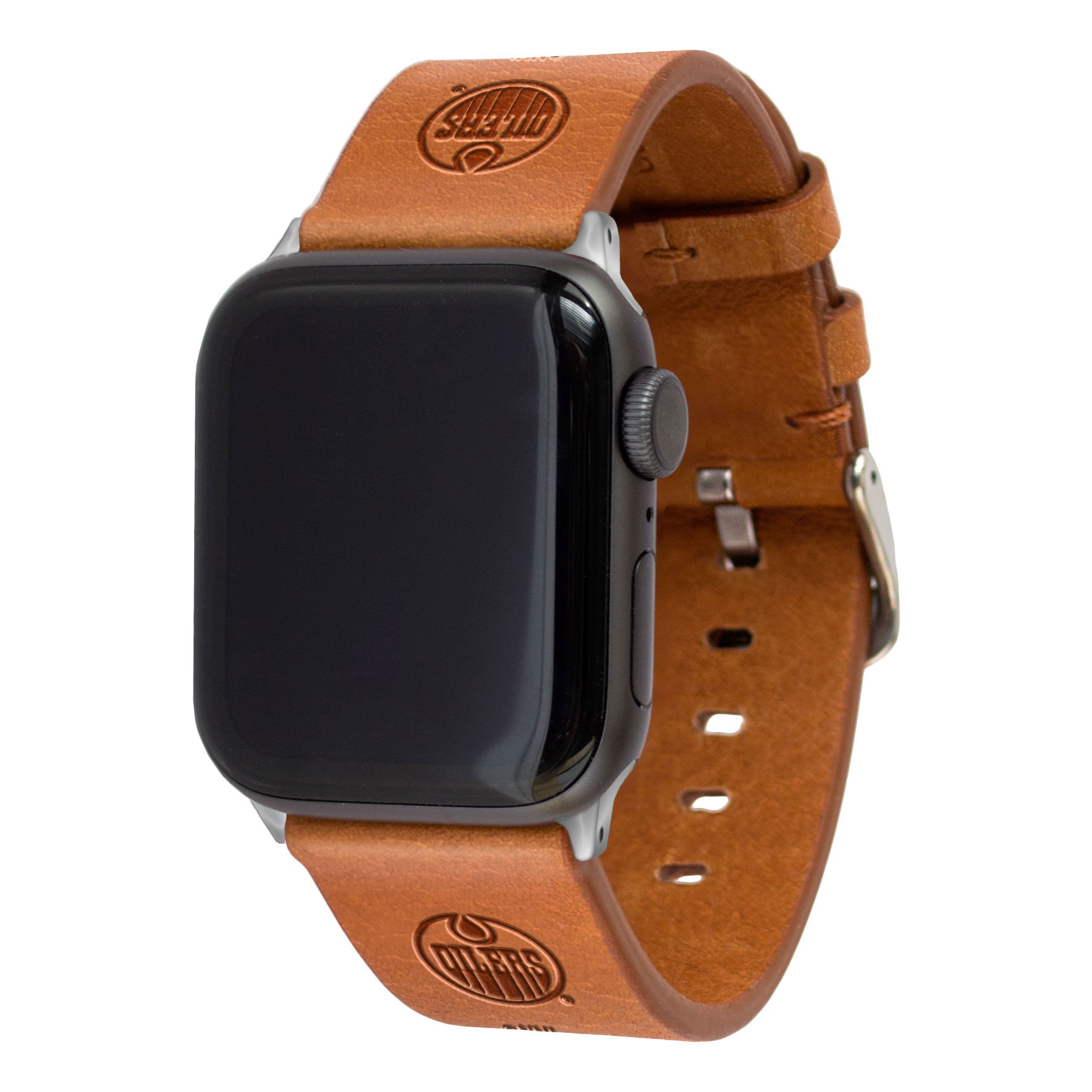 Tan Edmonton Oilers Leather Apple Watch Band