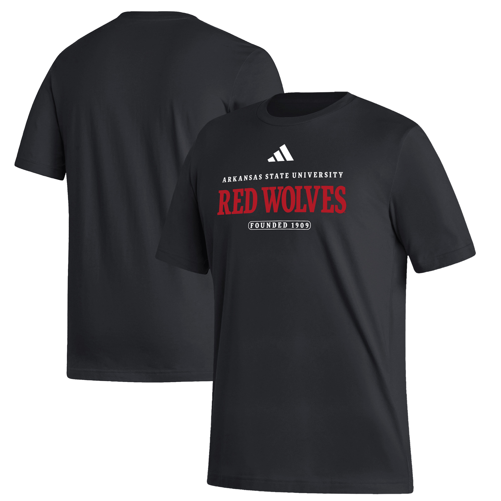 Men's adidas Black Arkansas State Red Wolves Fresh T-Shirt - Image 2