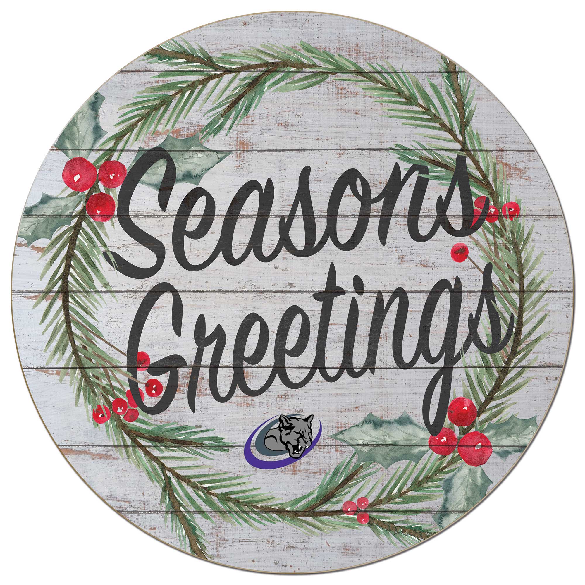 Olive-Harvey College Purple Panthers 20'' x 20'' Season's Greetings Circle