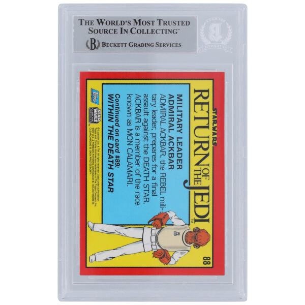 Erik Bauserfield Star Wars Autographed 1999 Topps Chrome Archives #88 BGS Authenticated Card with "Ackbar" Inscription - Image 3