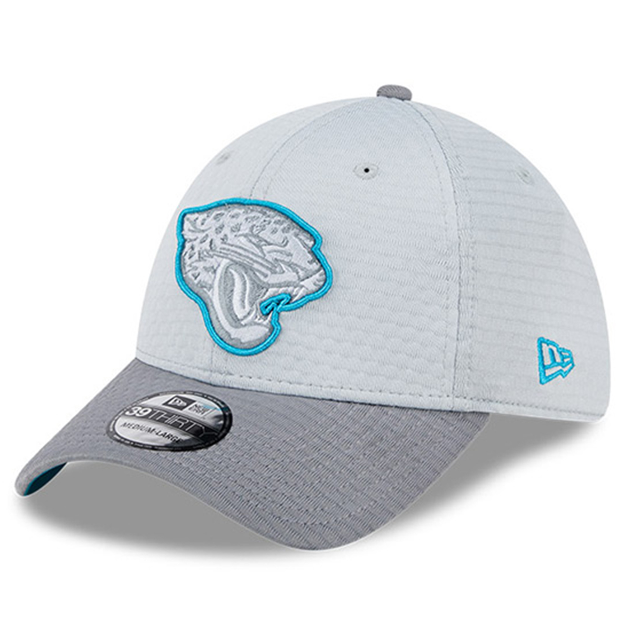 Men's New Era Gray Jacksonville Jaguars 2024 NFL Training Camp 39THIRTY Flex Hat - Image 7