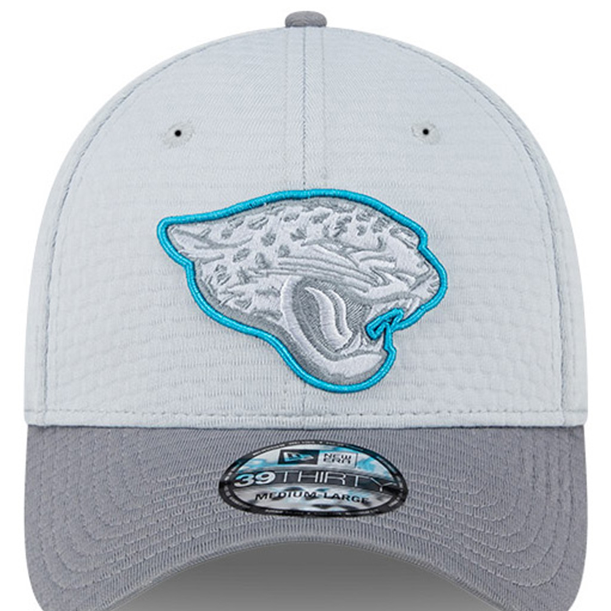 Men's New Era Gray Jacksonville Jaguars 2024 NFL Training Camp 39THIRTY Flex Hat - Image 8