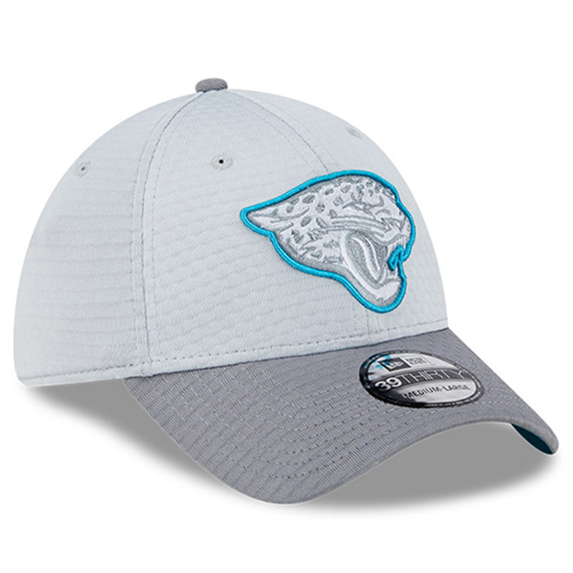 Men's New Era Gray Jacksonville Jaguars 2024 NFL Training Camp 39THIRTY Flex Hat - Image 9