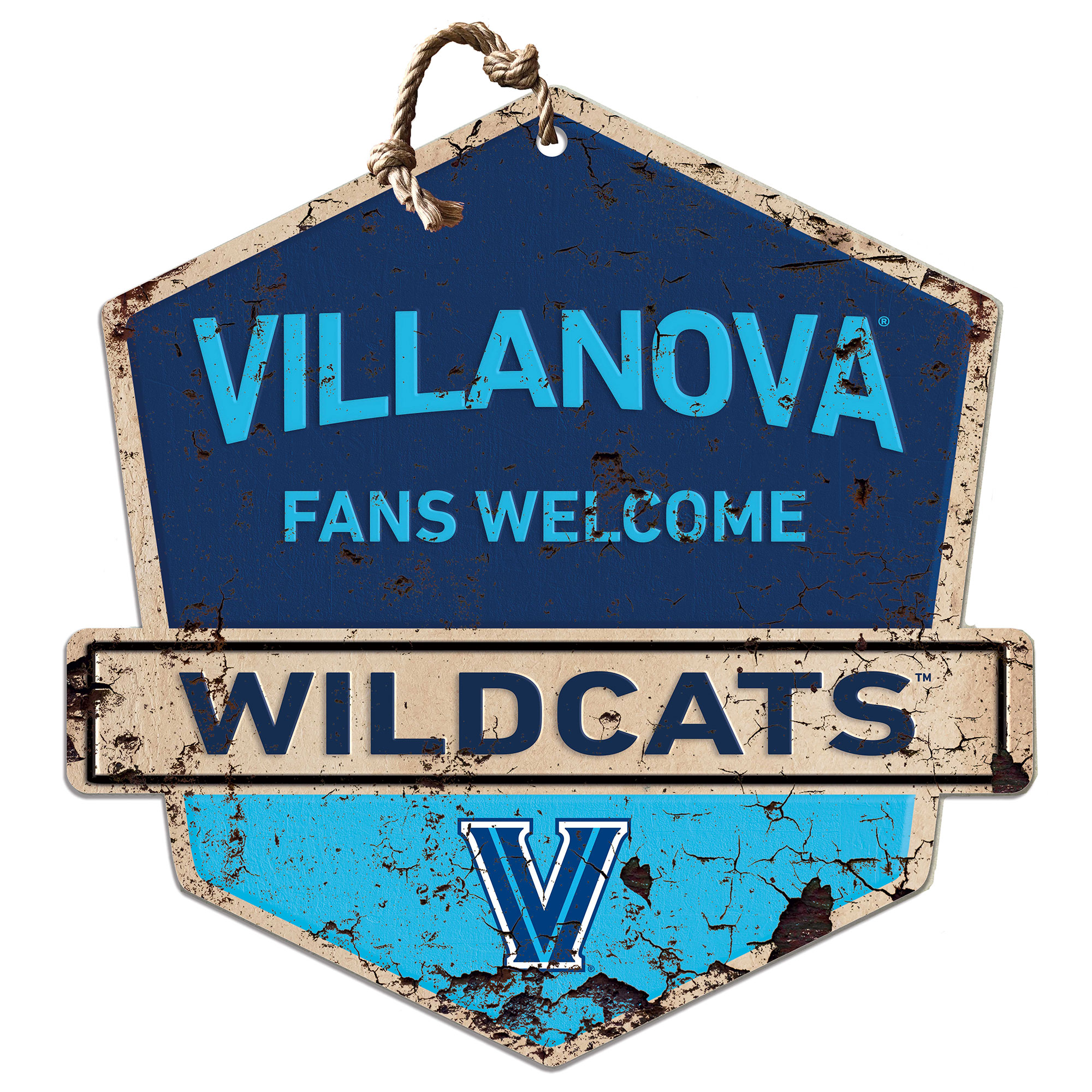 Villanova Wildcats 20" x 20" Fans Welcome Sign