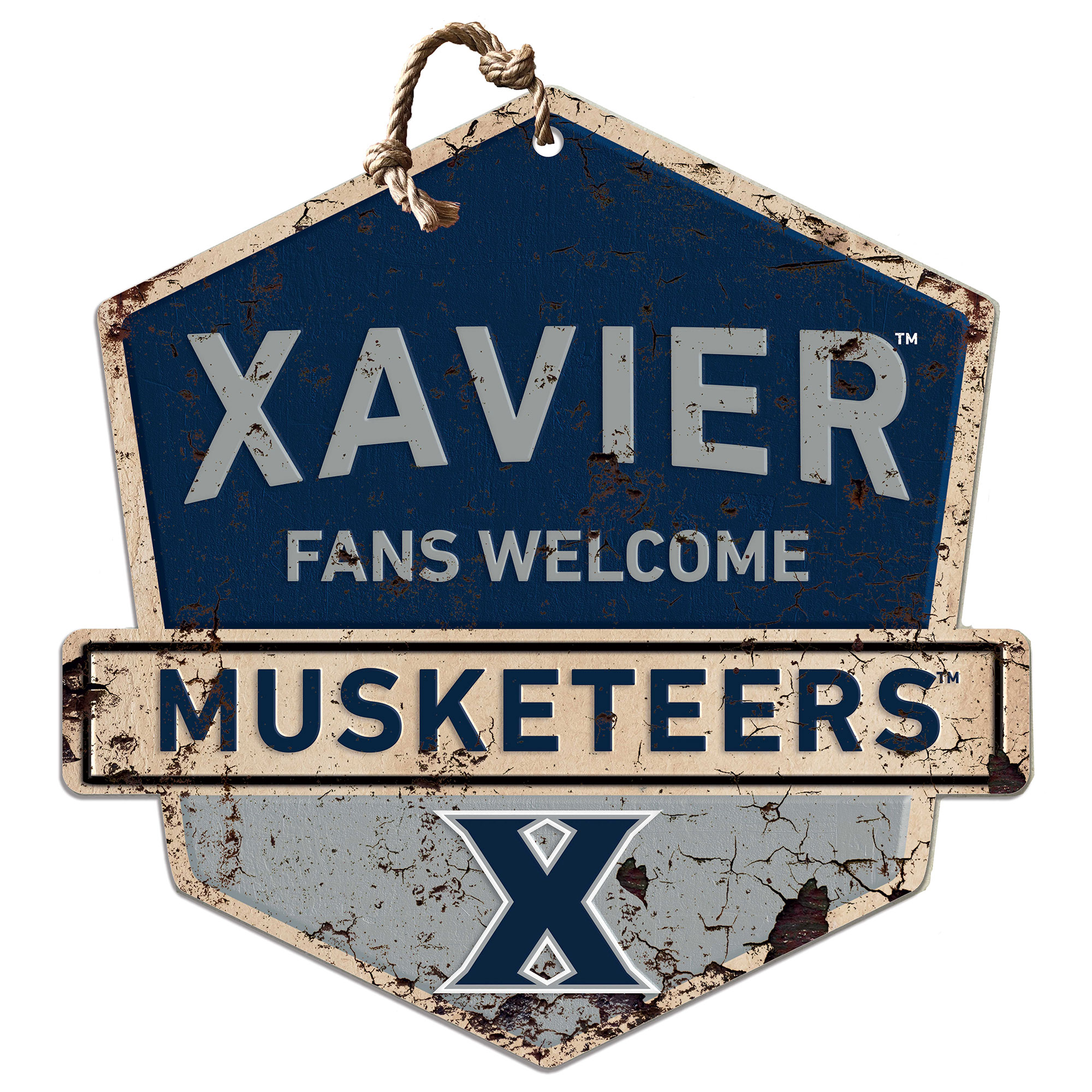 Xavier Musketeers 20" x 20" Fans Welcome Sign