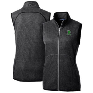 Women's Cutter & Buck  Heather Charcoal Dayton Dragons Mainsail Sweater Knit Full-Zip Vest
