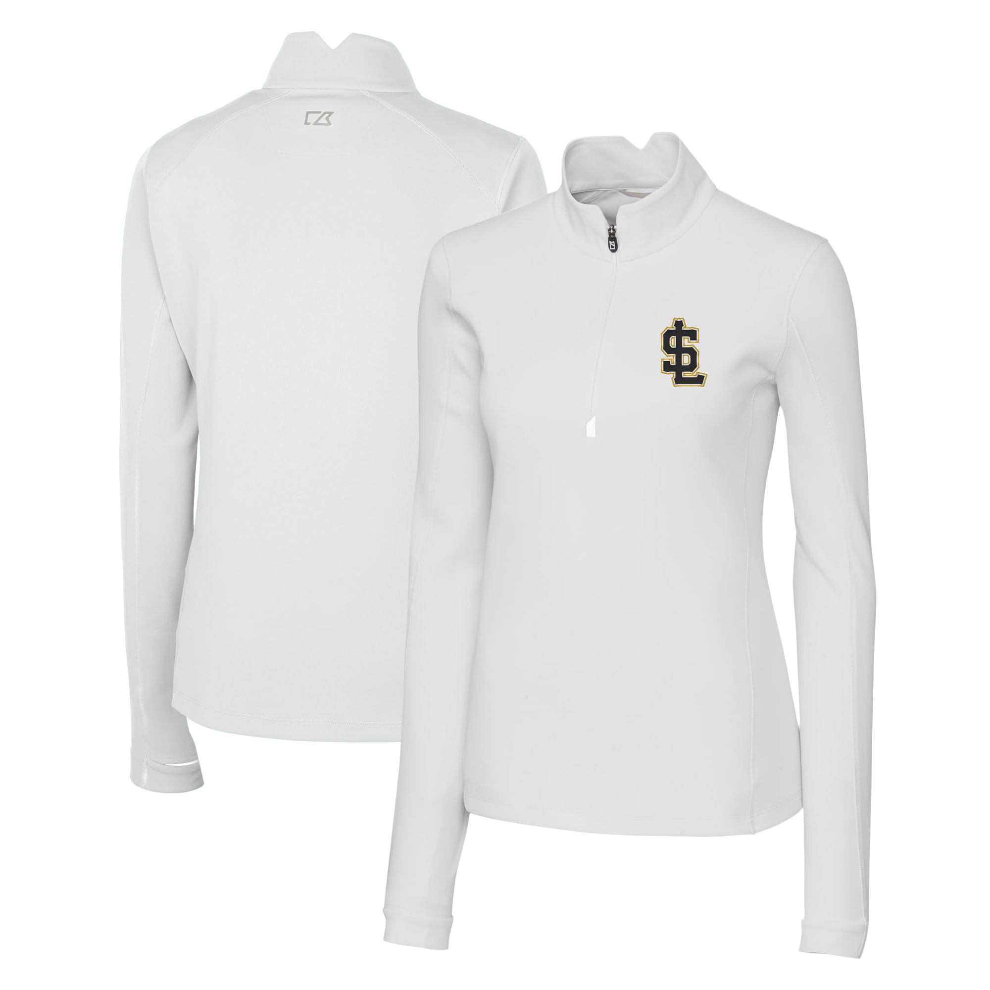 Women's Cutter & Buck White Salt Lake Bees Traverse DryTec Stretch Quarter-Zip Pullover Top