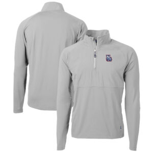Men's Cutter & Buck  Gray New Hampshire Fisher Cats Adapt Eco Knit Hybrid Recycled Quarter-Zip Top