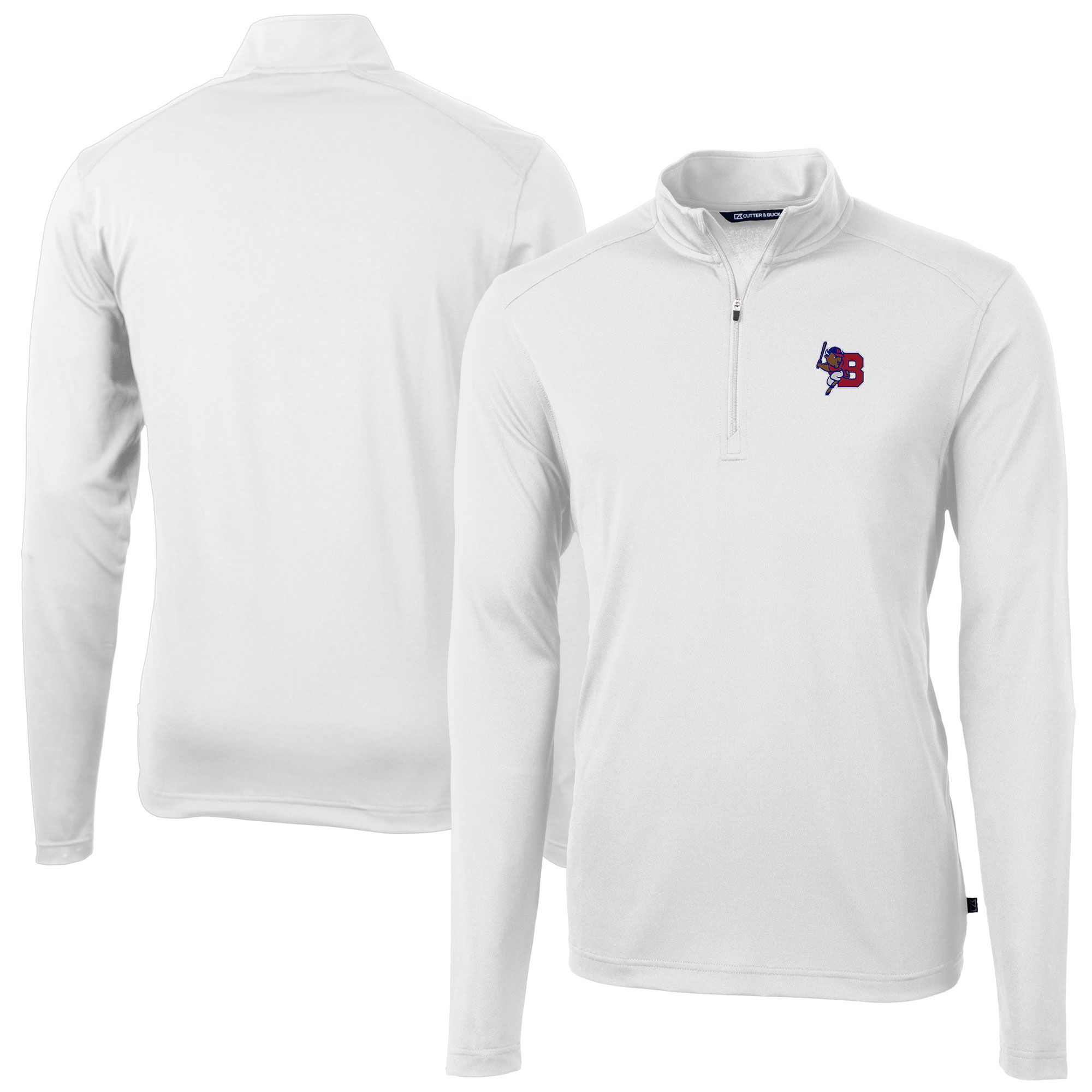 Men's Cutter & Buck White Buffalo Bisons Virtue Eco Pique Recycled Quarter-Zip Pullover Top