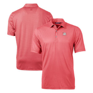 Men's Cutter & Buck Red Richmond Flying Squirrels Big & Tall Pike Banner Print Stretch Polo