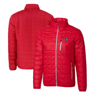 Men's Cutter & Buck Red Gwinnett Stripers Rainier PrimaLoft Big & Tall Eco Insulated Full-Zip Puffer Jacket