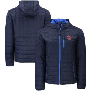 Men's Cutter & Buck  Navy St. Louis Cardinals Rainier Primaloft Eco Full-Zip Hooded Jacket