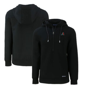 Men's Cutter & Buck  Black Arizona Diamondbacks Roam Eco Half-Zip Recycled Pullover Hoodie