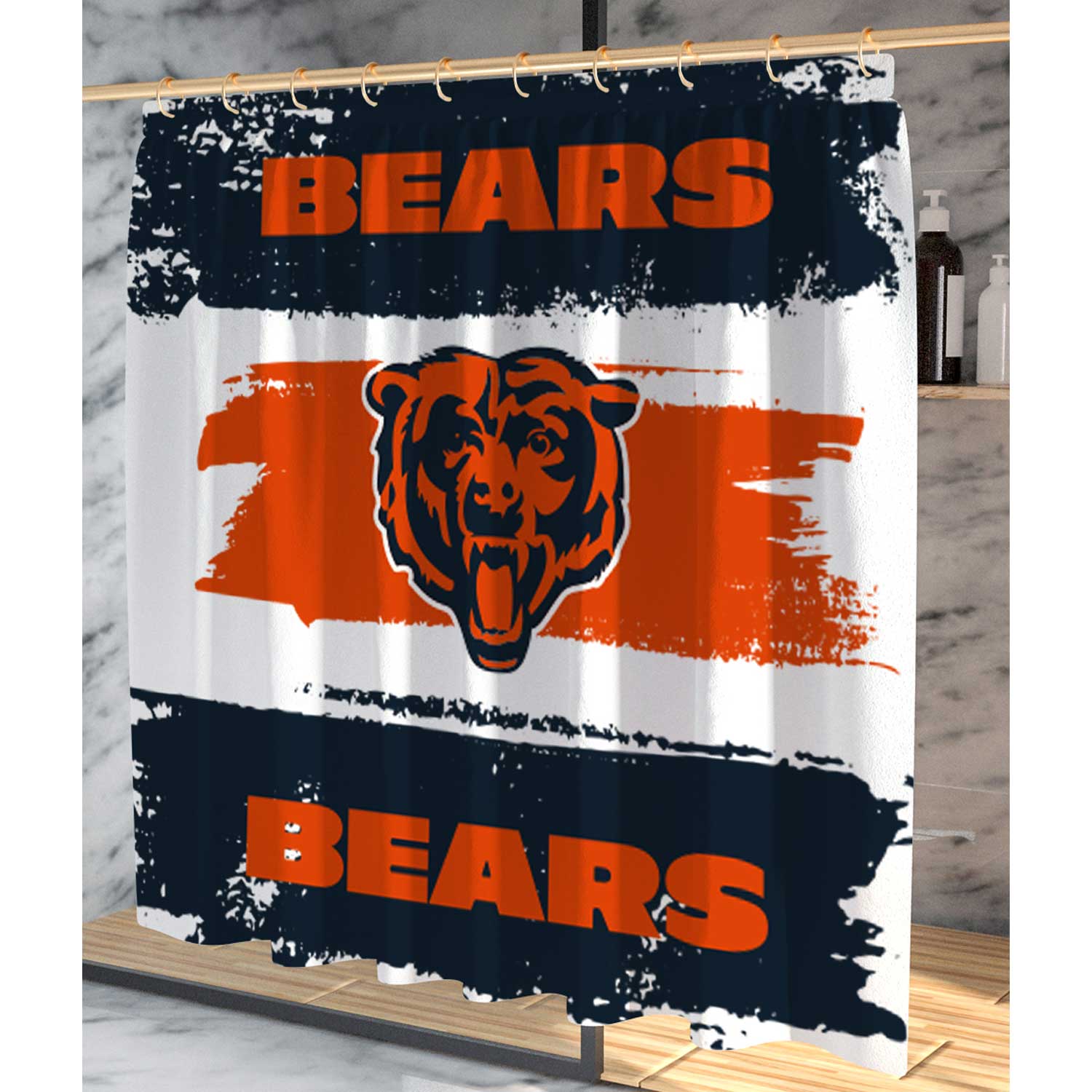 Pegasus Chicago Bears Shower Curtain & Bath Mat Set - Image 4