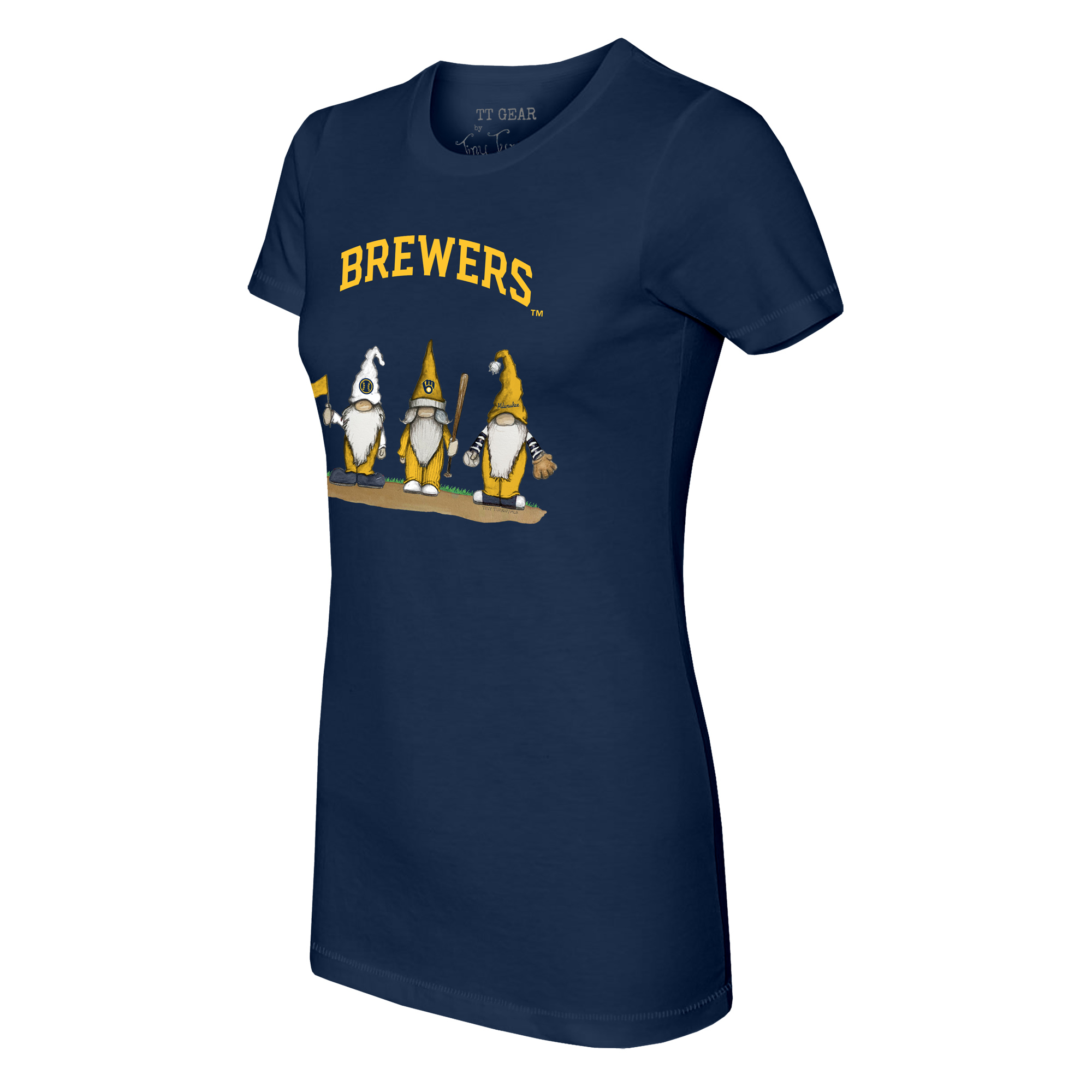 Women's Navy Howard Bison Basic Arch V-Neck T-Shirt - Image 3