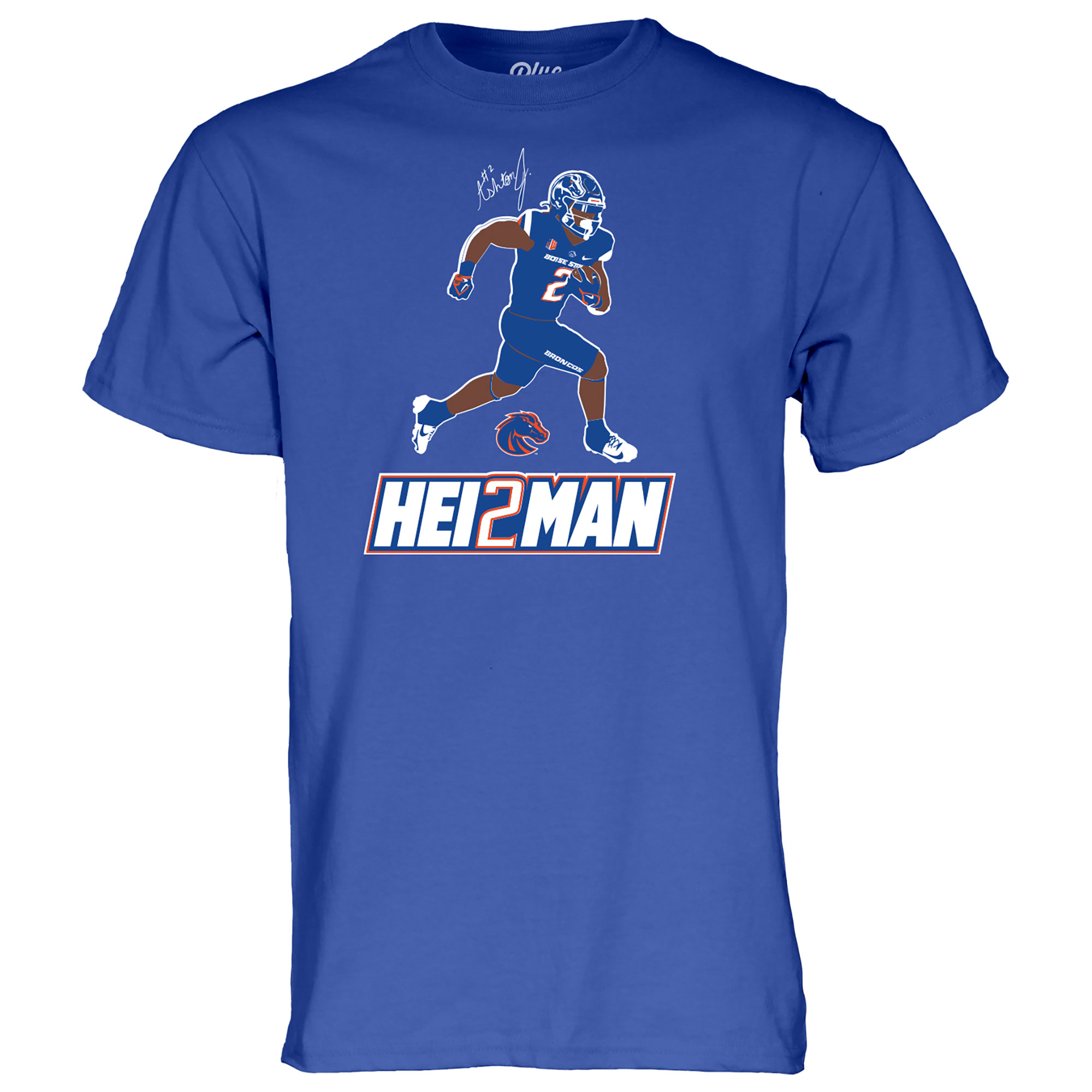 Unisex Blue 84 Ashton Jeanty Royal Boise State Broncos Hei2man T-Shirt - Image 3
