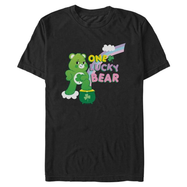 Men's Mad Engine Black Care Bears One Lucky Bear St. Paddy's Day Graphic T-Shirt