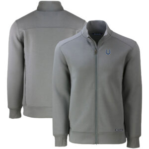 Men's Cutter & Buck Gray Indianapolis Colts  Roam Eco Recycled Full-Zip Jacket