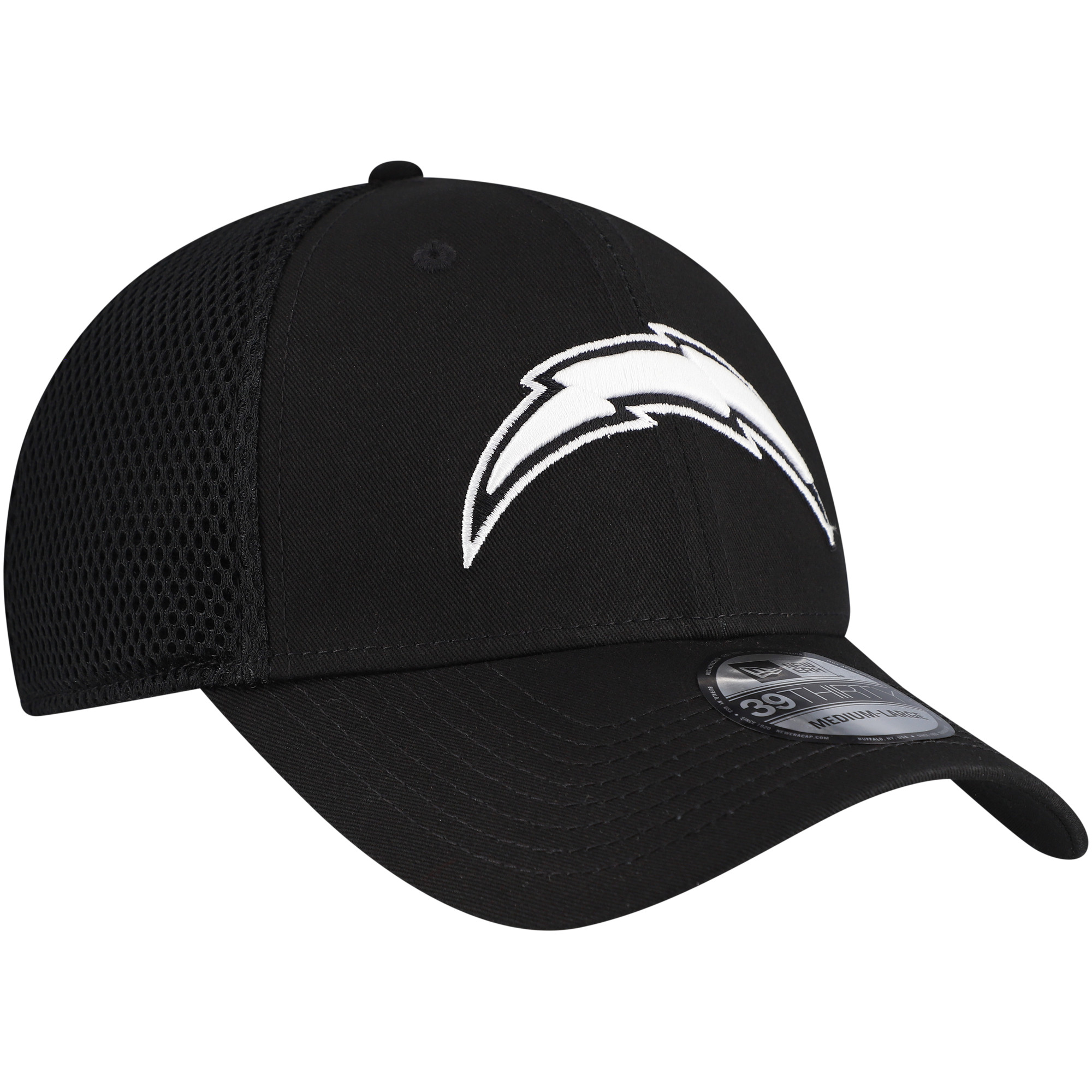 Men's New Era Black Los Angeles Chargers Main Neo 39THIRTY Flex Hat - Image 4