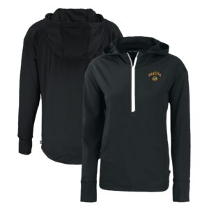 Women's Cutter & Buck Black Seattle Mariners City Connect Daybreak Eco Recycled Half-Zip Hoodie