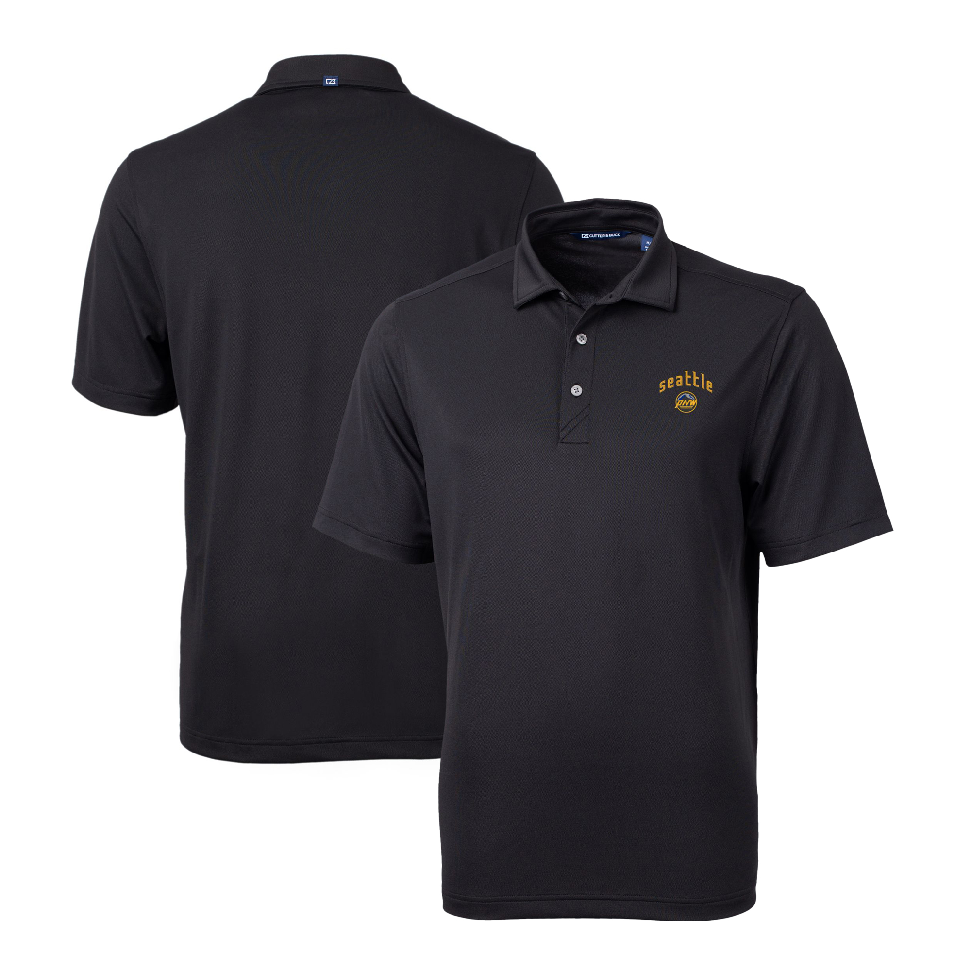 Men's Cutter & Buck Black Seattle Mariners City Connect Virtue Eco Pique Recycled Big & Tall Polo