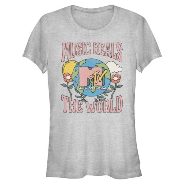 Women's Mad Engine  Heather Gray MTV Music Heals the World Graphic T-Shirt